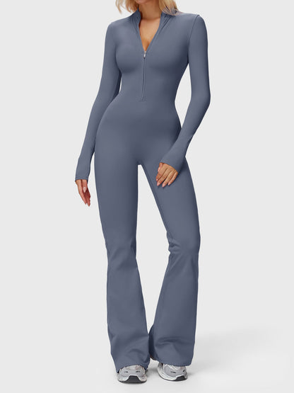 Yeoreo Belle Long Sleeve Zipper Flared Jumpsuit