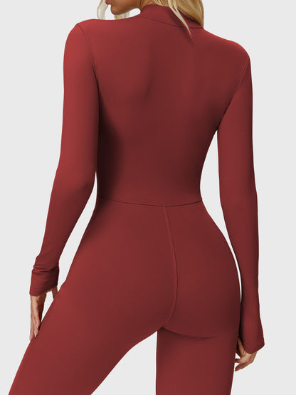 Yeoreo Belle Long Sleeve Zipper Flared Jumpsuit