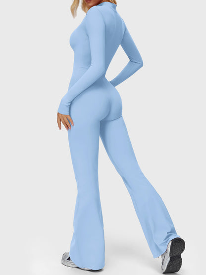 Yeoreo Belle Long Sleeve Zipper Flared Jumpsuit