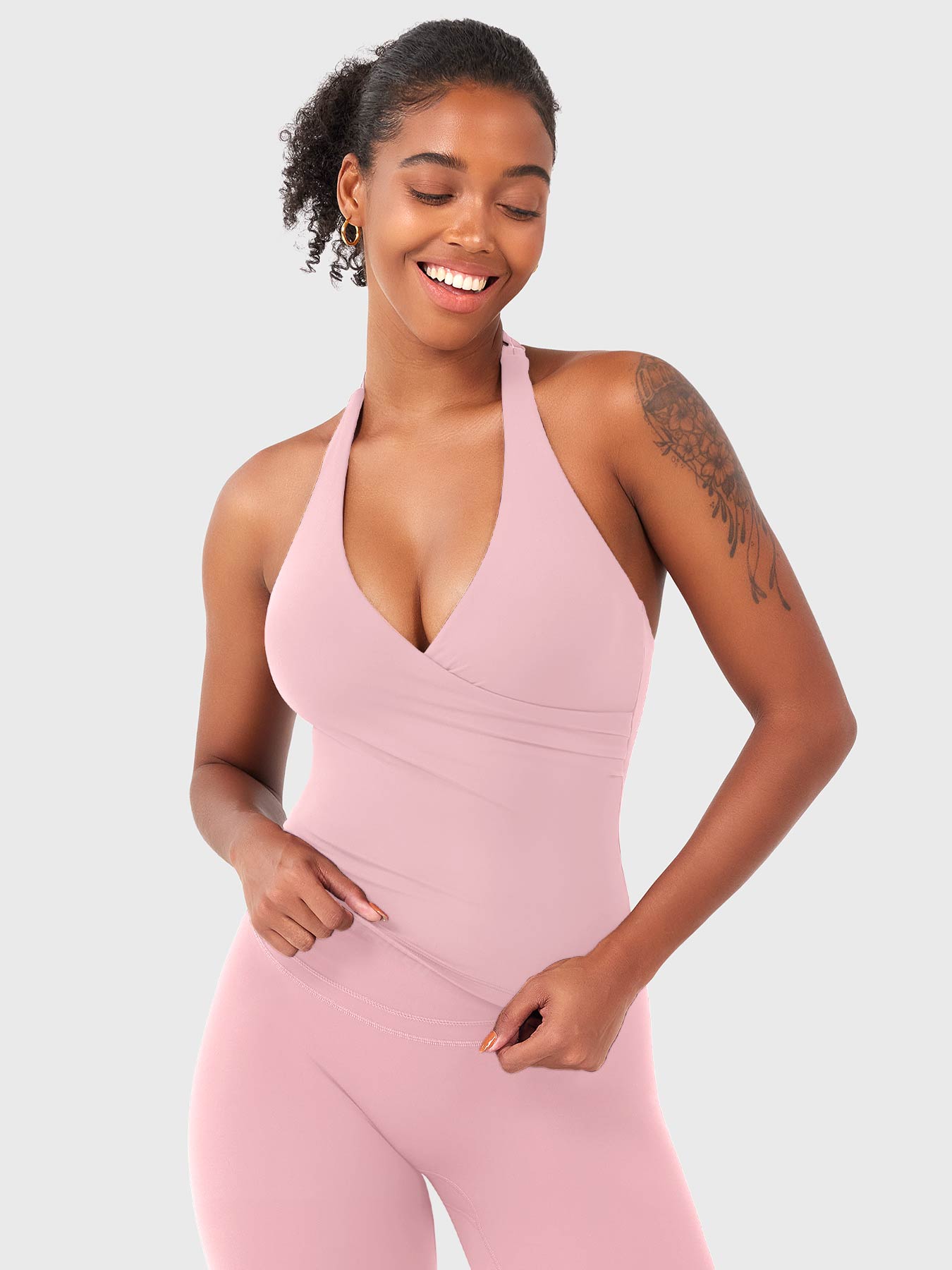 Top Deportivo Cruzado Halter Morado