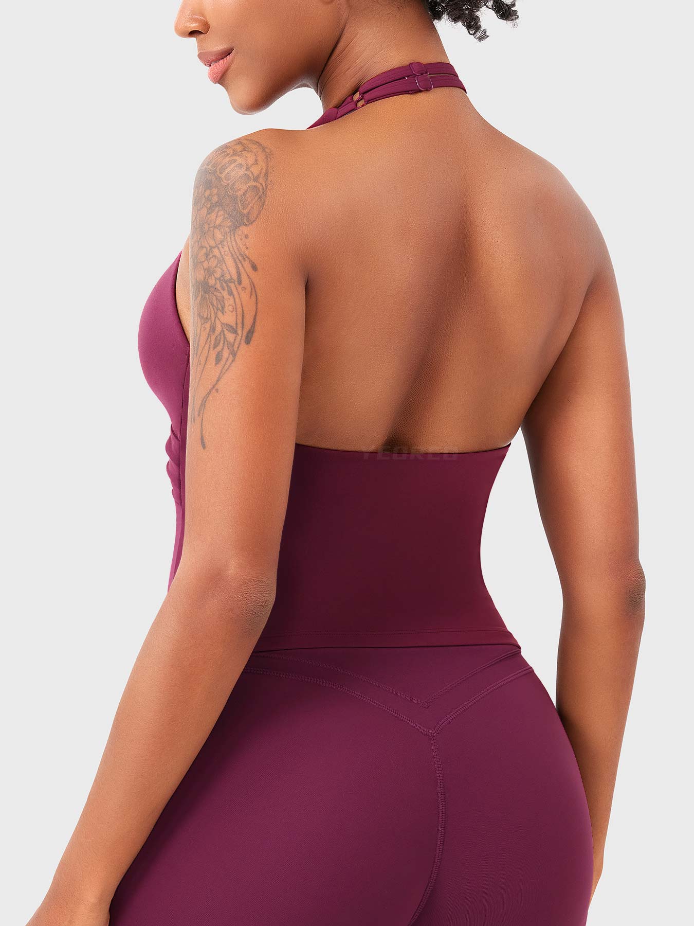 Top Deportivo Cruzado Halter Morado