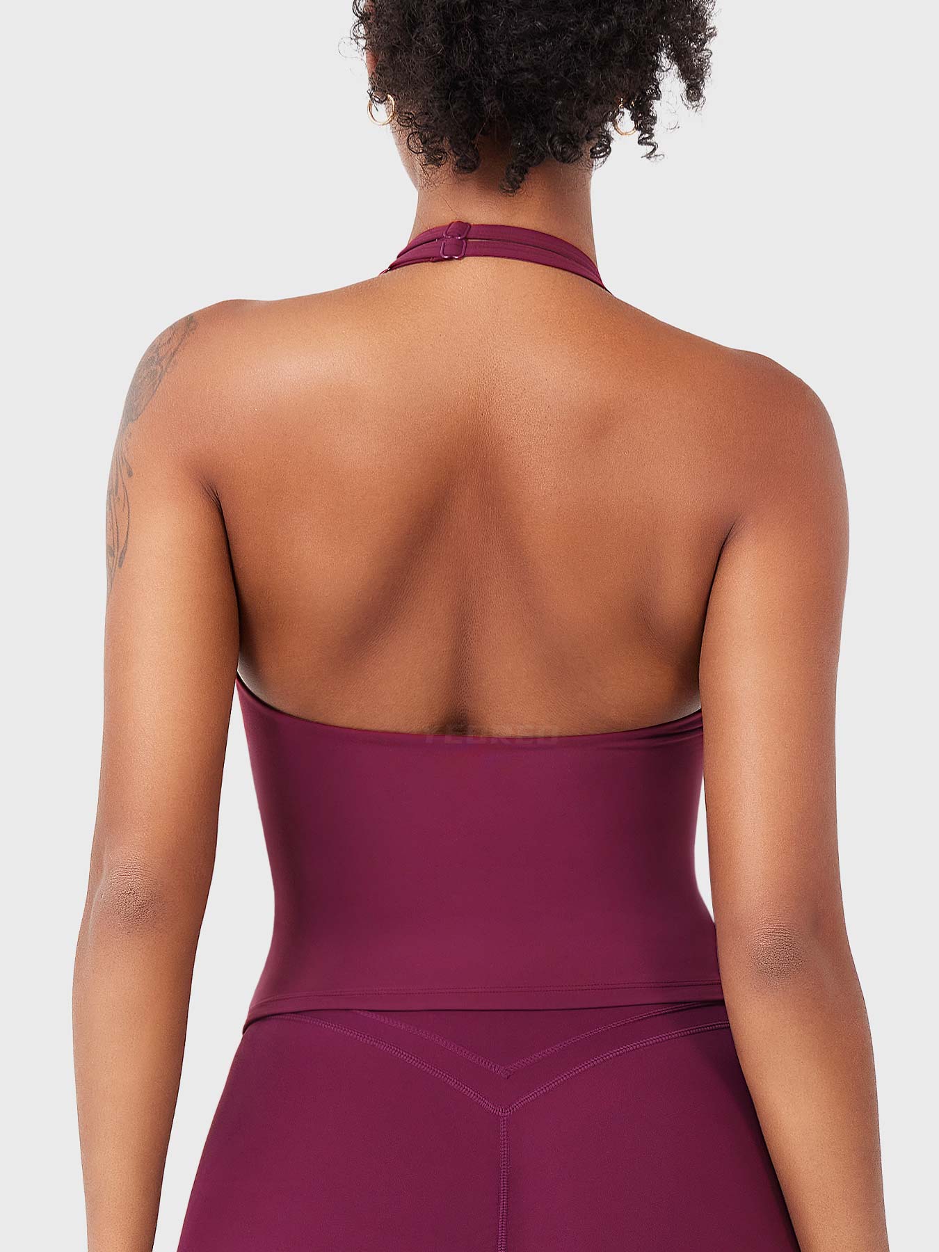 Top Deportivo Cruzado Halter Morado