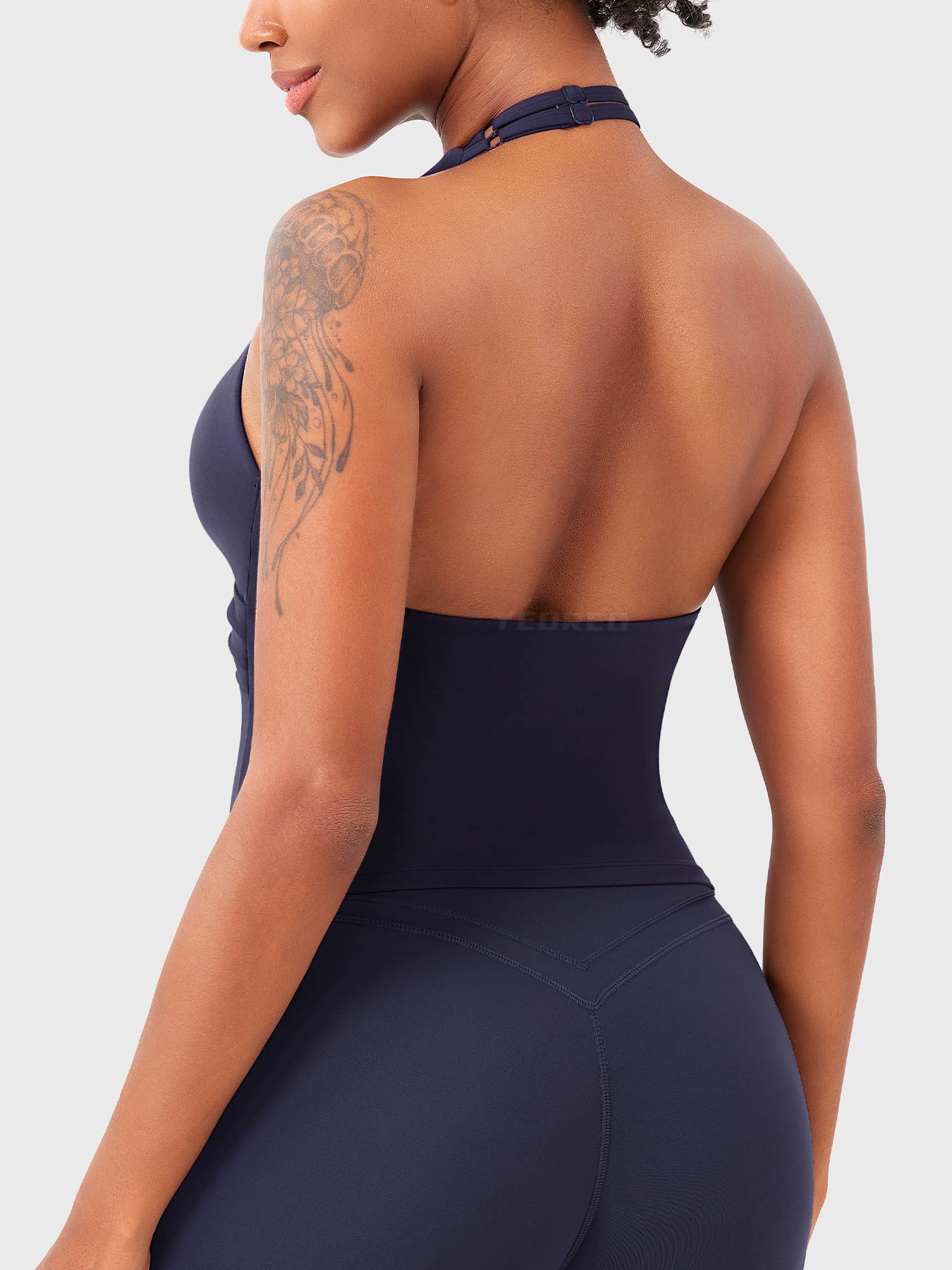 Top Deportivo Cruzado Halter Morado