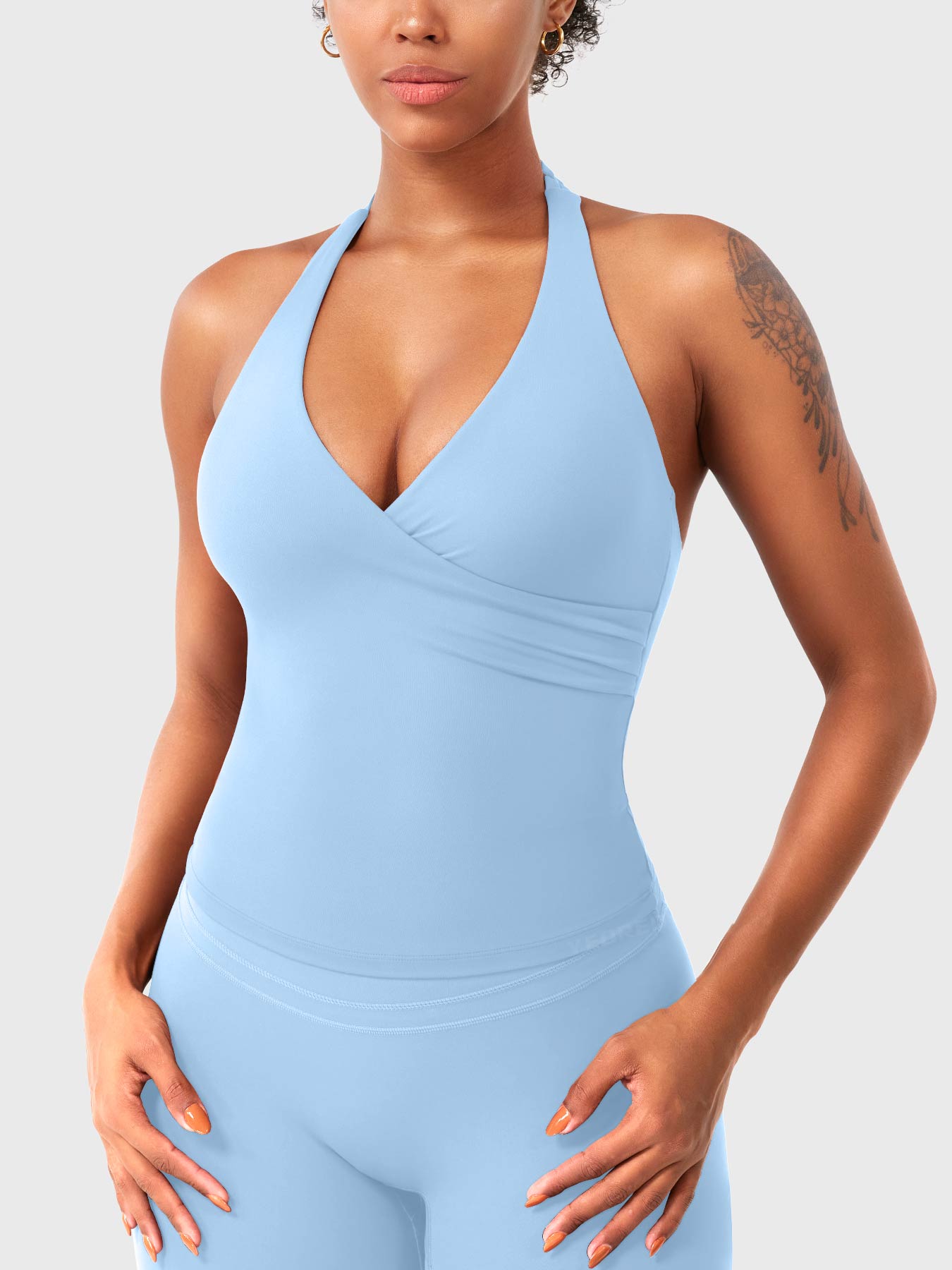 Top Deportivo Cruzado Halter Morado