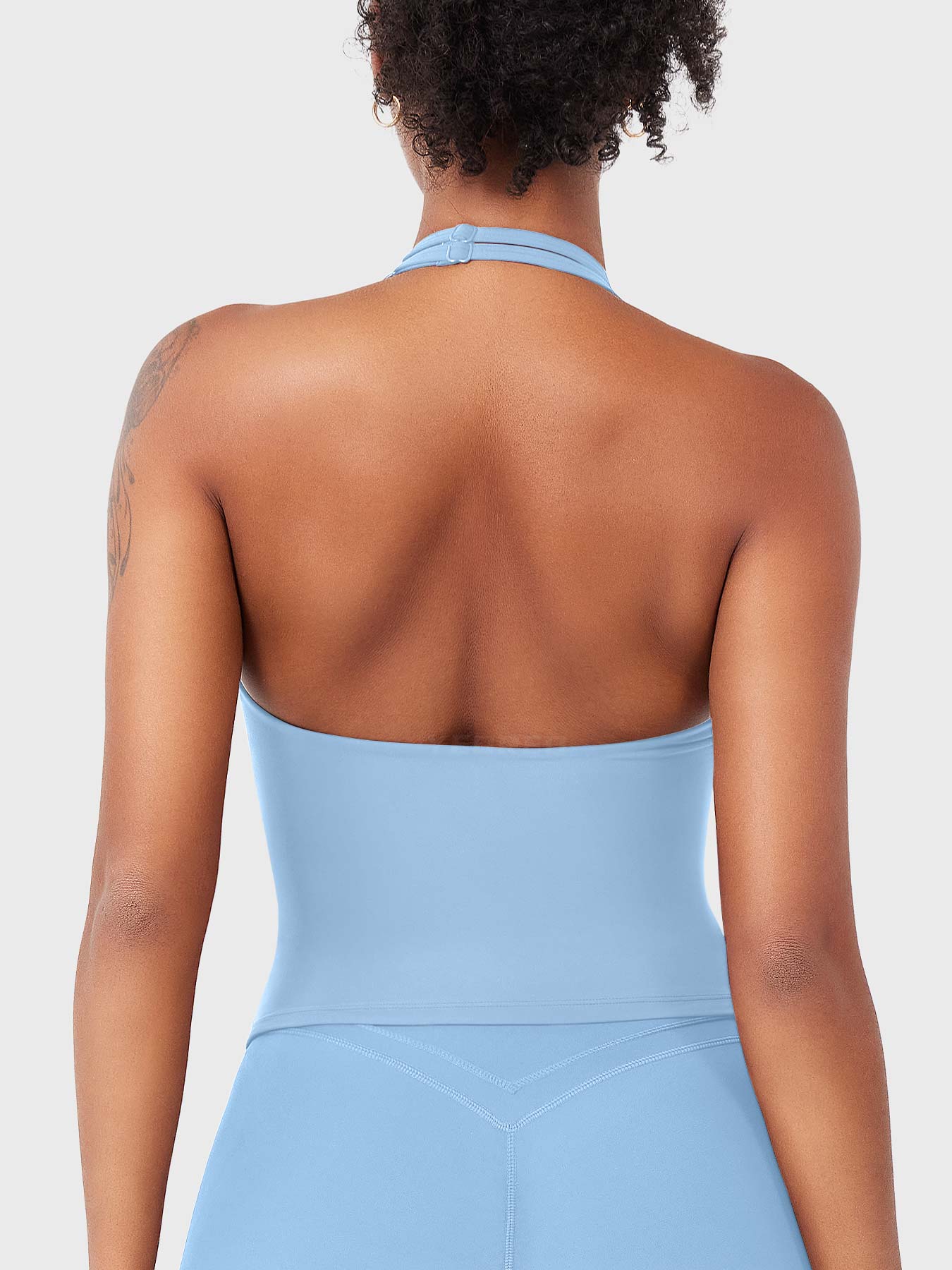 Top Deportivo Cruzado Halter Morado