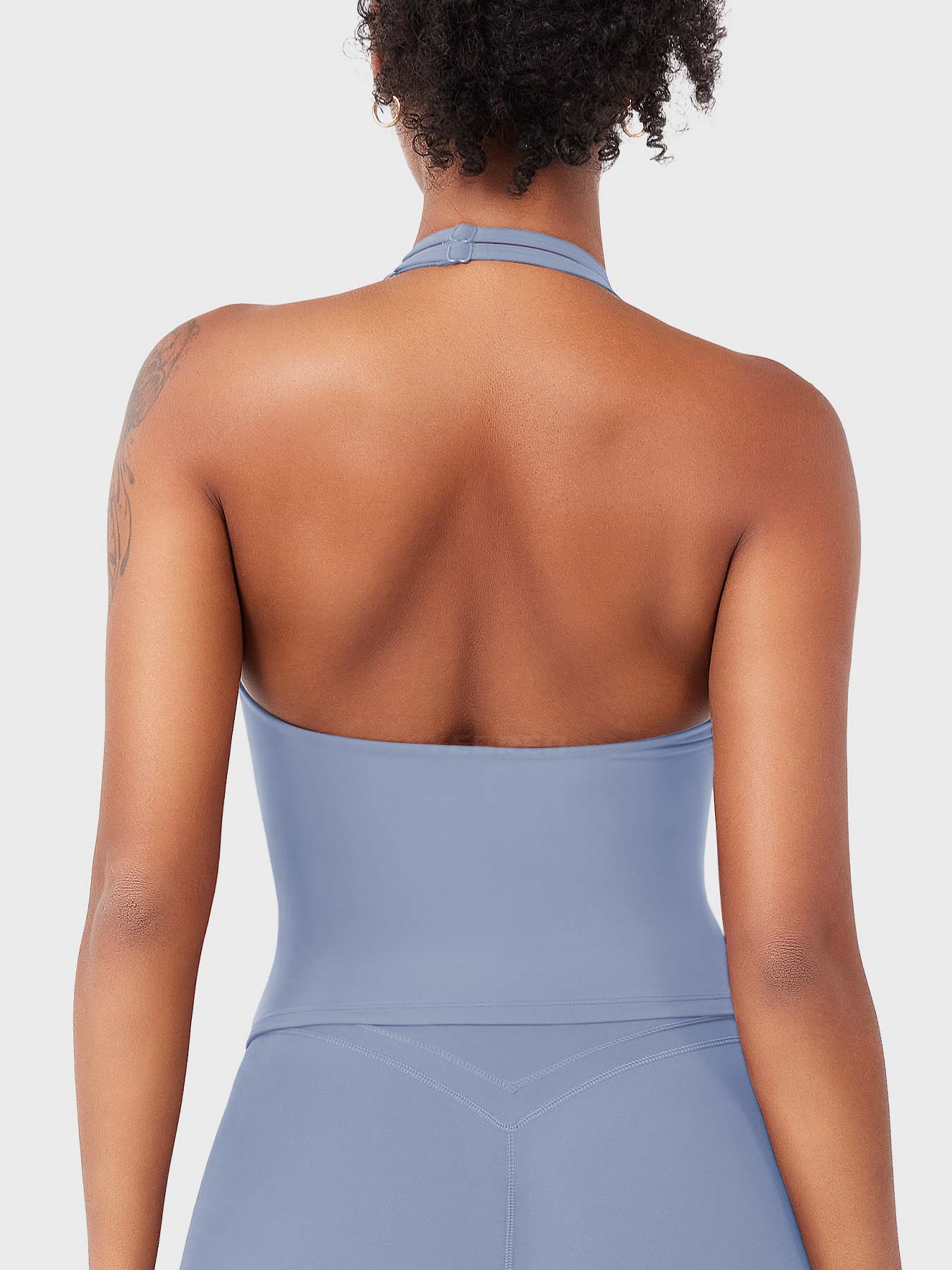 Top Deportivo Cruzado Halter Morado