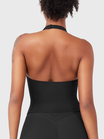 Top Deportivo Cruzado Halter Morado