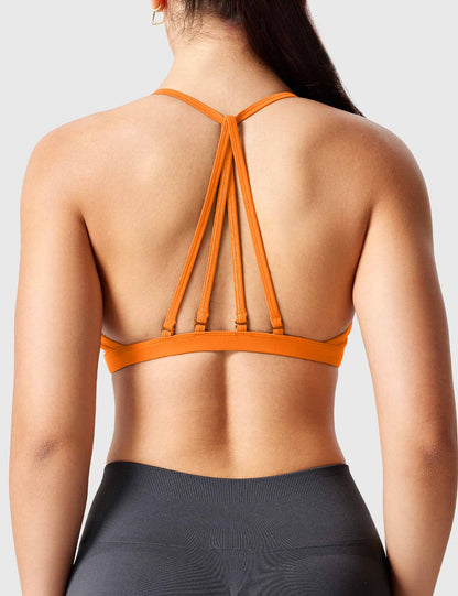 Top Deportivo Tirantes Finos Espalda Cruzada Naranja
