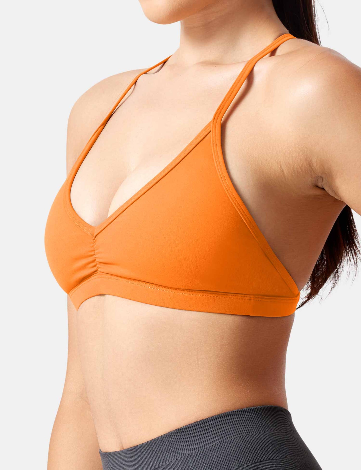Top Deportivo Tirantes Finos Espalda Cruzada Naranja