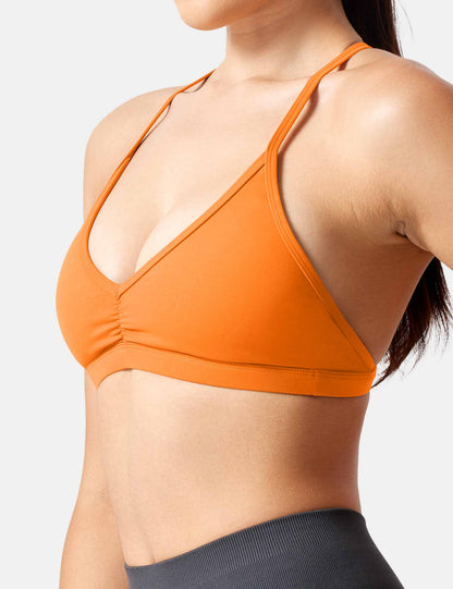 Top Deportivo Tirantes Finos Espalda Cruzada Naranja