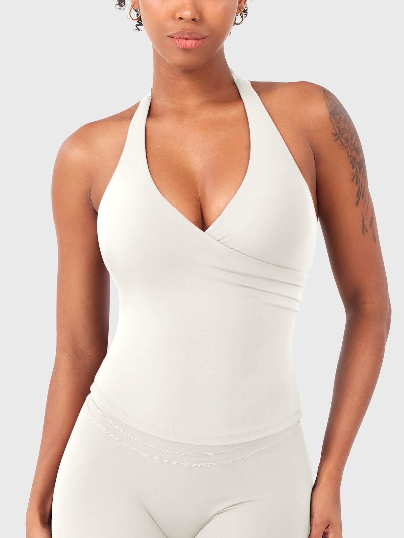 Top Deportivo Cruzado Halter Morado